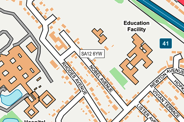 SA12 6YW map - OS OpenMap – Local (Ordnance Survey)