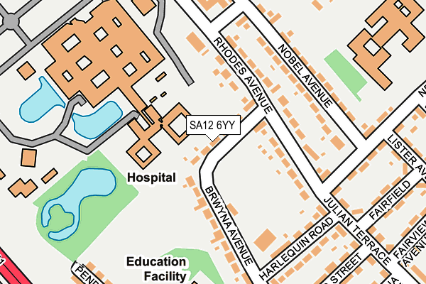 SA12 6YY map - OS OpenMap – Local (Ordnance Survey)