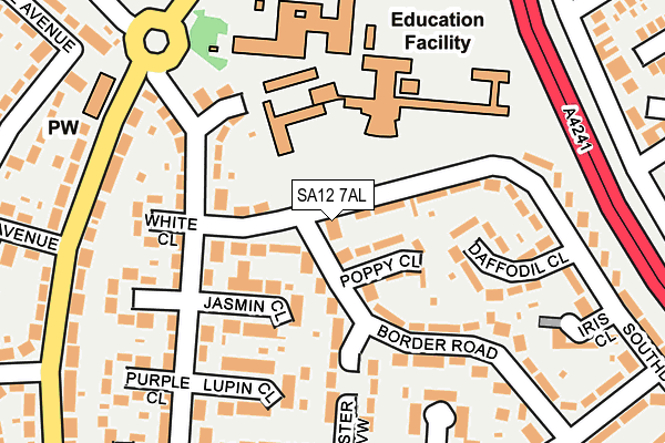 SA12 7AL map - OS OpenMap – Local (Ordnance Survey)
