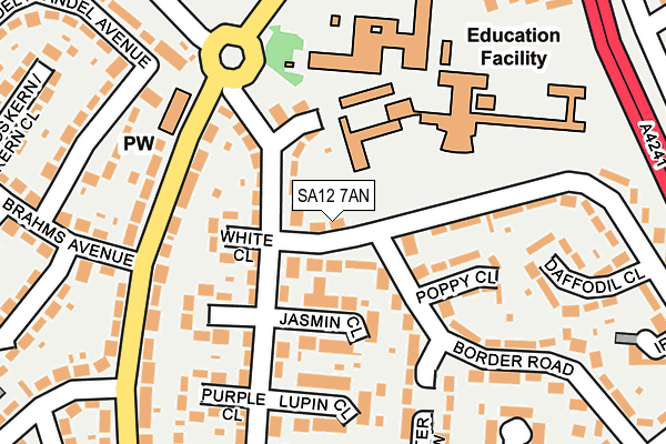 SA12 7AN map - OS OpenMap – Local (Ordnance Survey)