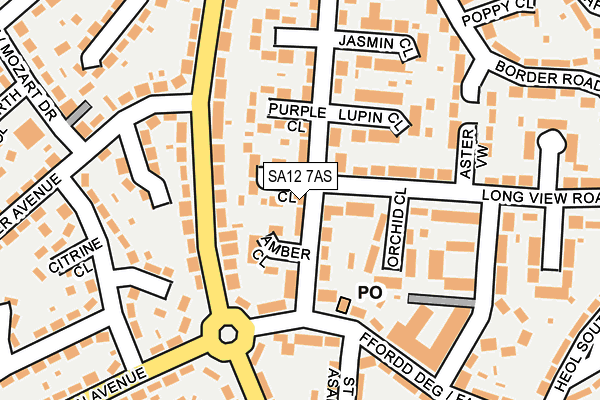 SA12 7AS map - OS OpenMap – Local (Ordnance Survey)