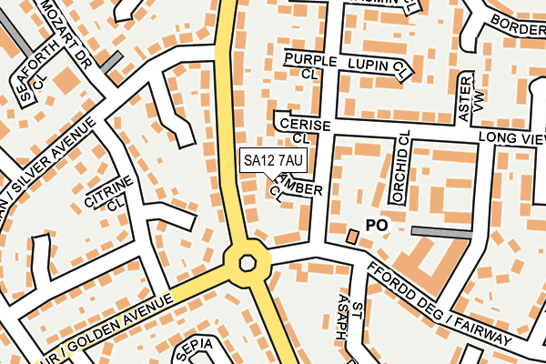 SA12 7AU map - OS OpenMap – Local (Ordnance Survey)