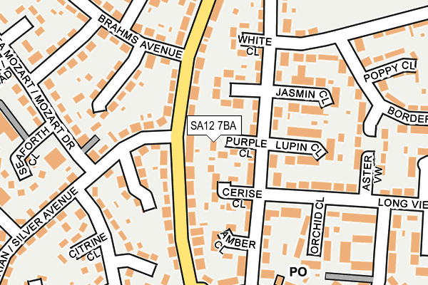 SA12 7BA map - OS OpenMap – Local (Ordnance Survey)
