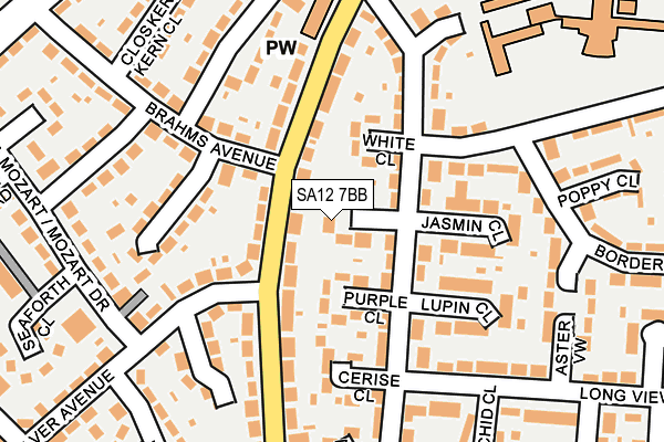 SA12 7BB map - OS OpenMap – Local (Ordnance Survey)