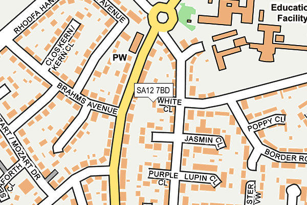 SA12 7BD map - OS OpenMap – Local (Ordnance Survey)