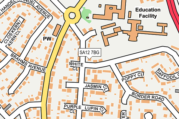 SA12 7BG map - OS OpenMap – Local (Ordnance Survey)