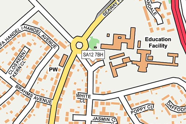 SA12 7BH map - OS OpenMap – Local (Ordnance Survey)