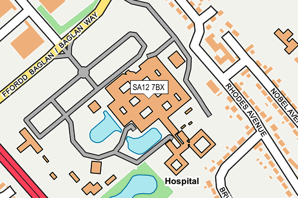 SA12 7BX map - OS OpenMap – Local (Ordnance Survey)