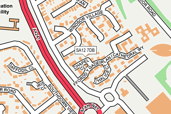 SA12 7DB map - OS OpenMap – Local (Ordnance Survey)
