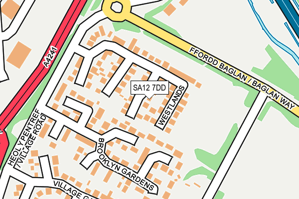 SA12 7DD map - OS OpenMap – Local (Ordnance Survey)