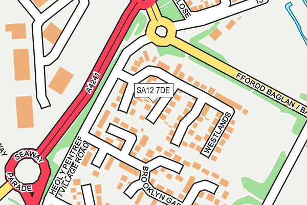 SA12 7DE map - OS OpenMap – Local (Ordnance Survey)