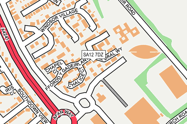 SA12 7DZ map - OS OpenMap – Local (Ordnance Survey)