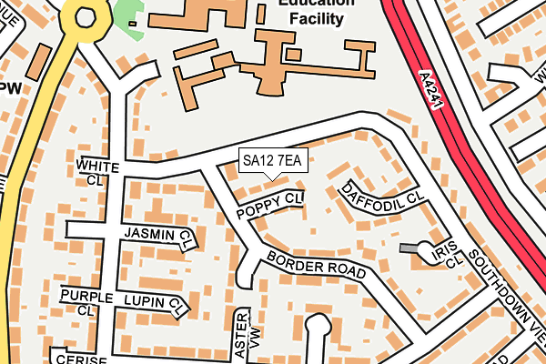 SA12 7EA map - OS OpenMap – Local (Ordnance Survey)