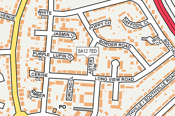 SA12 7ED map - OS OpenMap – Local (Ordnance Survey)