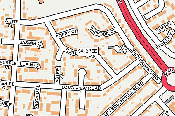 SA12 7EE map - OS OpenMap – Local (Ordnance Survey)