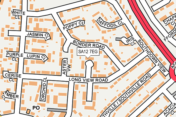 SA12 7EG map - OS OpenMap – Local (Ordnance Survey)