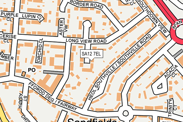 SA12 7EL map - OS OpenMap – Local (Ordnance Survey)