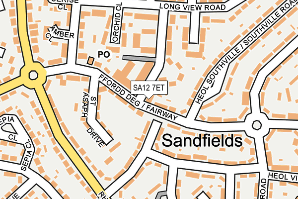 SA12 7ET map - OS OpenMap – Local (Ordnance Survey)