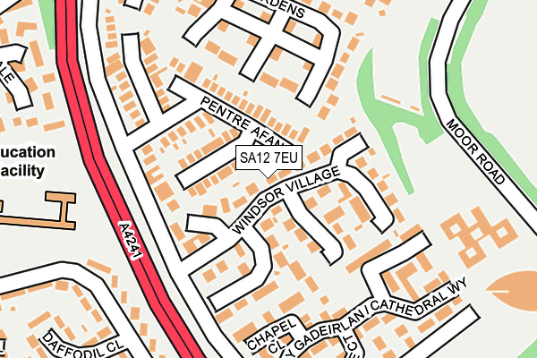 SA12 7EU map - OS OpenMap – Local (Ordnance Survey)