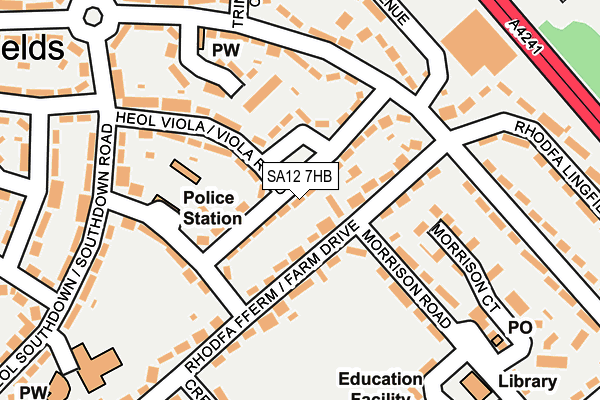 SA12 7HB map - OS OpenMap – Local (Ordnance Survey)