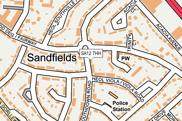 SA12 7HH map - OS OpenMap – Local (Ordnance Survey)