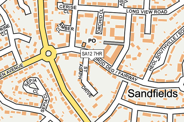 SA12 7HR map - OS OpenMap – Local (Ordnance Survey)