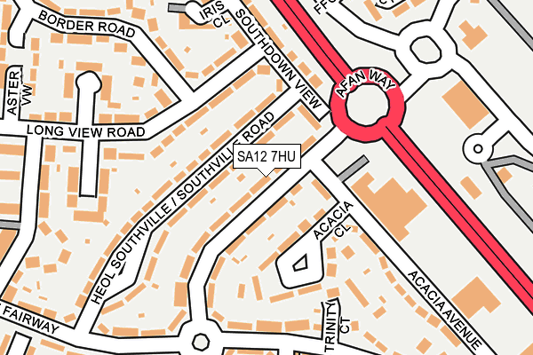 SA12 7HU map - OS OpenMap – Local (Ordnance Survey)