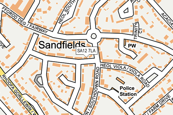 SA12 7LA map - OS OpenMap – Local (Ordnance Survey)