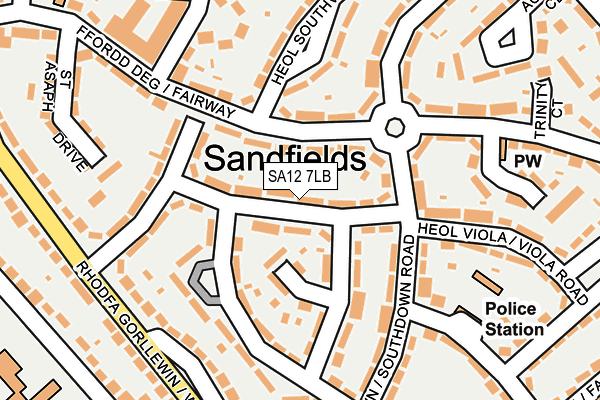 SA12 7LB map - OS OpenMap – Local (Ordnance Survey)