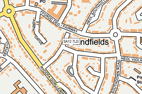 SA12 7LD map - OS OpenMap – Local (Ordnance Survey)