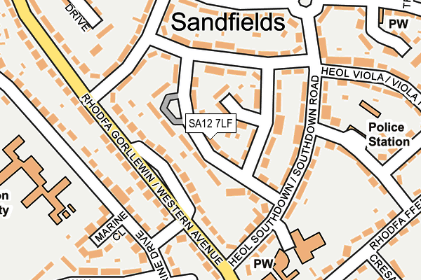 SA12 7LF map - OS OpenMap – Local (Ordnance Survey)