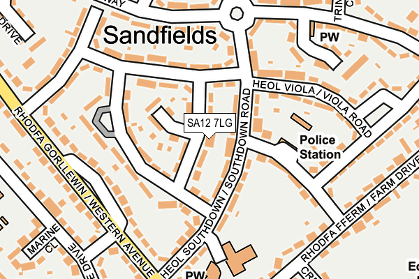 SA12 7LG map - OS OpenMap – Local (Ordnance Survey)