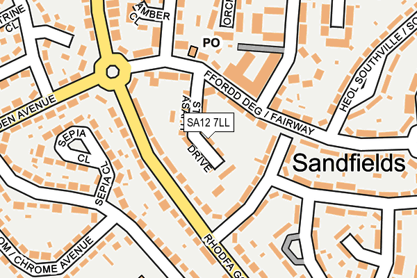 SA12 7LL map - OS OpenMap – Local (Ordnance Survey)