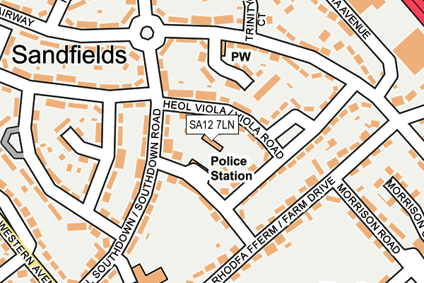 SA12 7LN map - OS OpenMap – Local (Ordnance Survey)