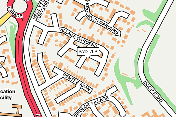 SA12 7LP map - OS OpenMap – Local (Ordnance Survey)