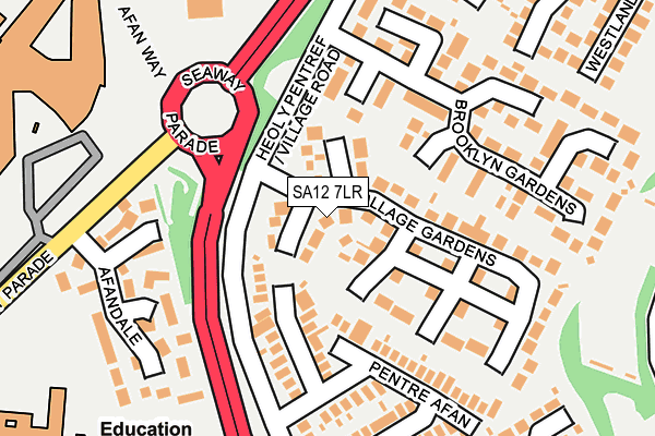 SA12 7LR map - OS OpenMap – Local (Ordnance Survey)