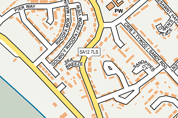 SA12 7LS map - OS OpenMap – Local (Ordnance Survey)