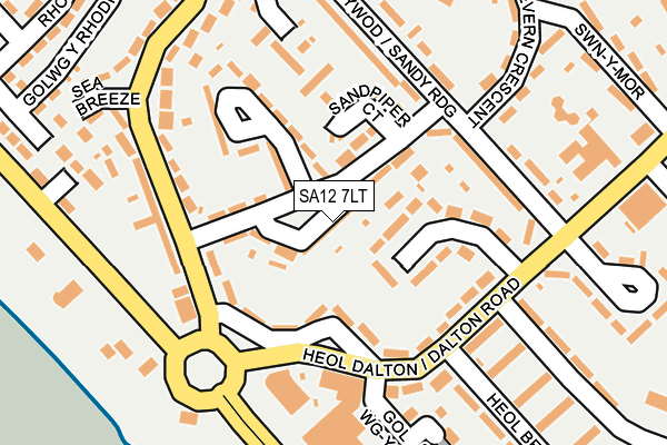 SA12 7LT map - OS OpenMap – Local (Ordnance Survey)