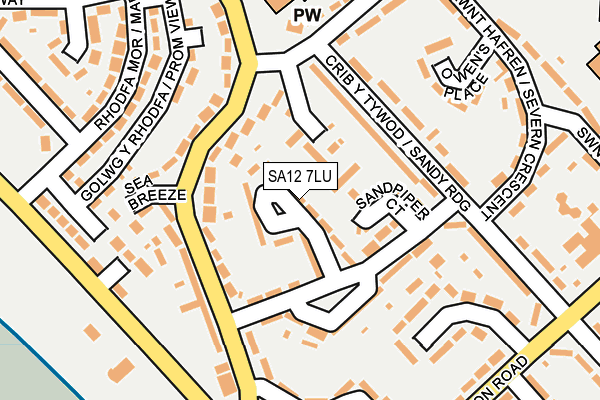SA12 7LU map - OS OpenMap – Local (Ordnance Survey)