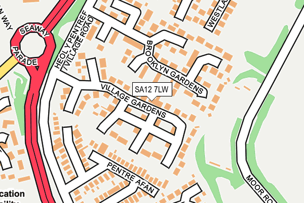 SA12 7LW map - OS OpenMap – Local (Ordnance Survey)