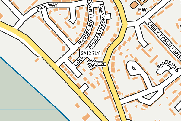 SA12 7LY map - OS OpenMap – Local (Ordnance Survey)