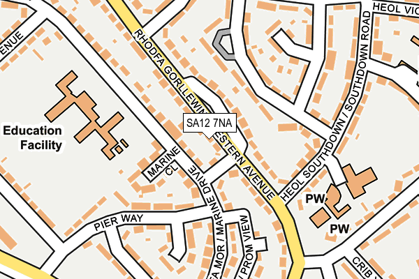 SA12 7NA map - OS OpenMap – Local (Ordnance Survey)