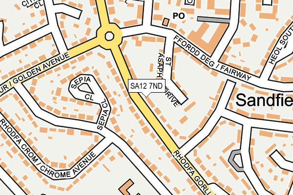 SA12 7ND map - OS OpenMap – Local (Ordnance Survey)