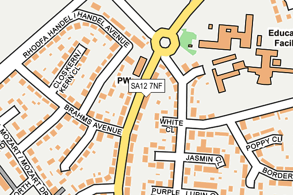 SA12 7NF map - OS OpenMap – Local (Ordnance Survey)