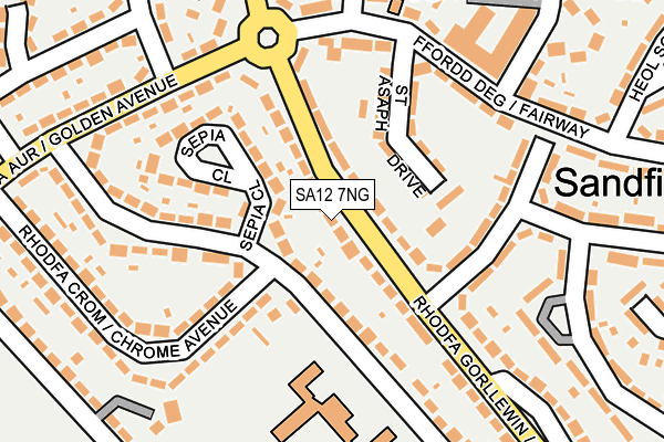 SA12 7NG map - OS OpenMap – Local (Ordnance Survey)