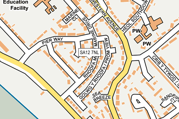SA12 7NL map - OS OpenMap – Local (Ordnance Survey)