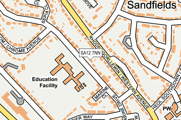 SA12 7NN map - OS OpenMap – Local (Ordnance Survey)