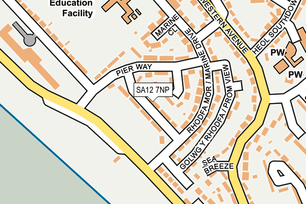 SA12 7NP map - OS OpenMap – Local (Ordnance Survey)