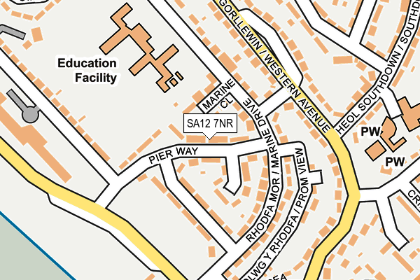 SA12 7NR map - OS OpenMap – Local (Ordnance Survey)