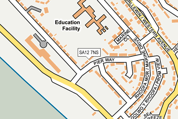 SA12 7NS map - OS OpenMap – Local (Ordnance Survey)